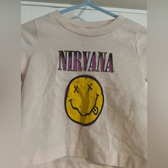 $6 ADD ON Nirvana Tee Cotton On Baby band pink shirt 12-18M 6-12M - Picture 2 of 2